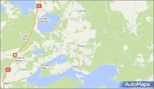 mapa Rostki gmina Pisz, Rostki gmina Pisz na mapie Targeo