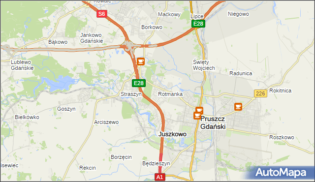 mapa Rotmanka, Rotmanka na mapie Targeo