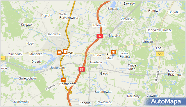 mapa Ruda gmina Tarczyn, Ruda gmina Tarczyn na mapie Targeo