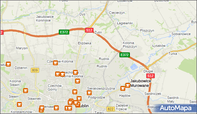 mapa Rudnik gmina Wólka, Rudnik gmina Wólka na mapie Targeo