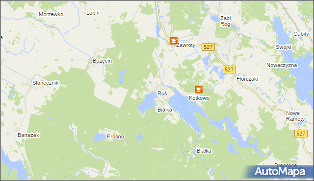 mapa Ruś gmina Morąg, Ruś gmina Morąg na mapie Targeo