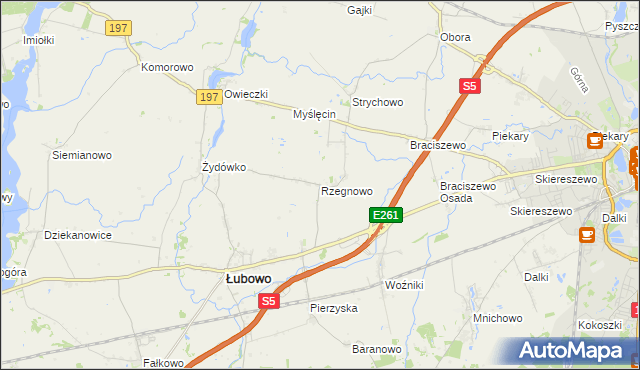 mapa Rzegnowo, Rzegnowo na mapie Targeo