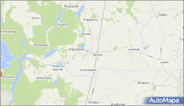 mapa Serock gmina Pruszcz, Serock gmina Pruszcz na mapie Targeo