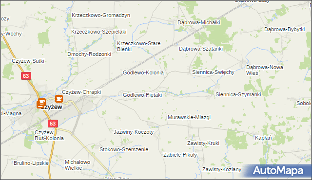 mapa Siennica-Lipusy, Siennica-Lipusy na mapie Targeo