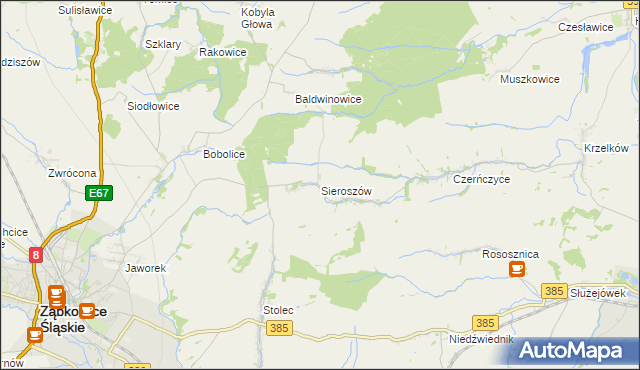 mapa Sieroszów, Sieroszów na mapie Targeo