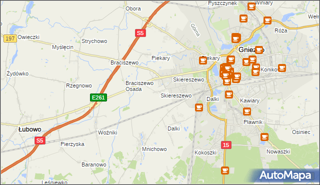 mapa Skiereszewo, Skiereszewo na mapie Targeo