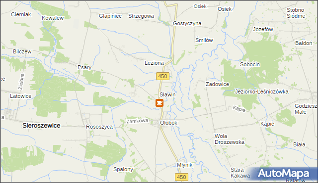 mapa Sławin, Sławin na mapie Targeo