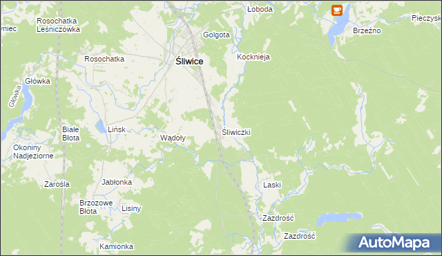 mapa Śliwiczki, Śliwiczki na mapie Targeo