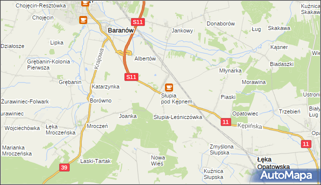 mapa Słupia pod Kępnem, Słupia pod Kępnem na mapie Targeo