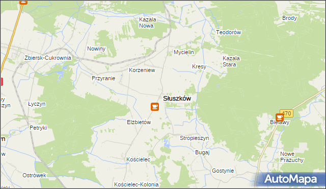 mapa Słuszków, Słuszków na mapie Targeo