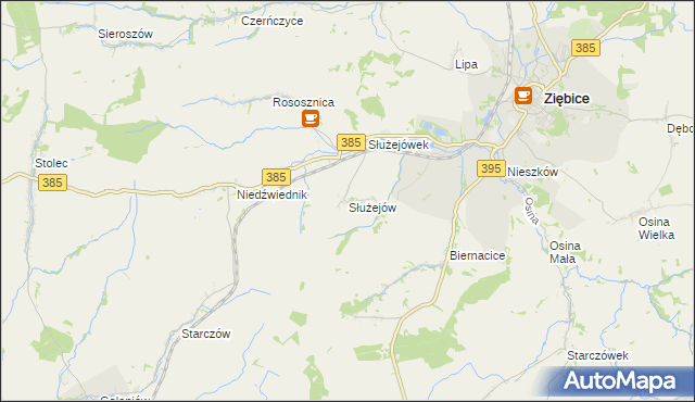 mapa Służejów, Służejów na mapie Targeo