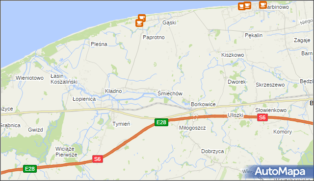 mapa Śmiechów, Śmiechów na mapie Targeo