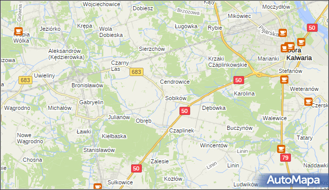 mapa Sobików, Sobików na mapie Targeo