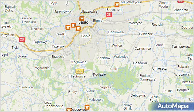 mapa Sobniów, Sobniów na mapie Targeo