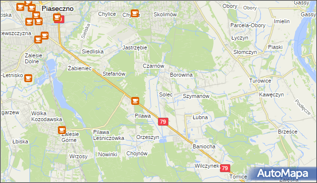 mapa Solec gmina Góra Kalwaria, Solec gmina Góra Kalwaria na mapie Targeo