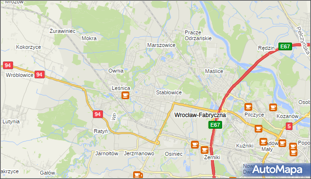 mapa Stabłowice, Stabłowice na mapie Targeo