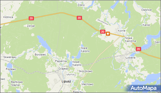 mapa Stare Karpno, Stare Karpno na mapie Targeo