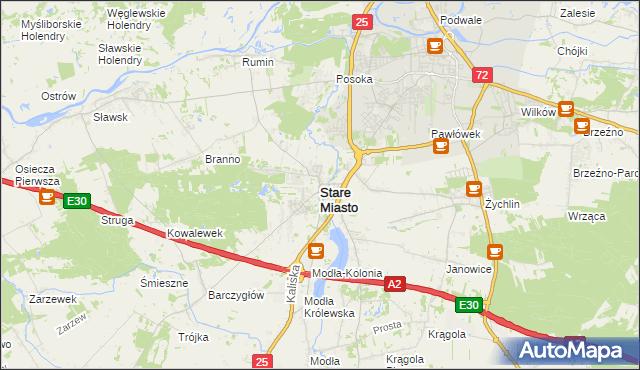 mapa Stare Miasto powiat koniński, Stare Miasto powiat koniński na mapie Targeo