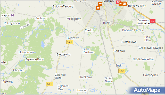 mapa Stare Piastowo, Stare Piastowo na mapie Targeo