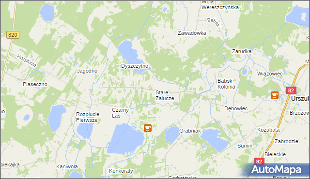 mapa Stare Załucze, Stare Załucze na mapie Targeo