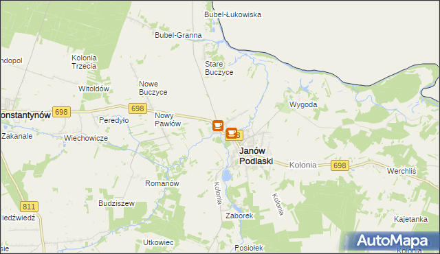 mapa Stary Pawłów, Stary Pawłów na mapie Targeo