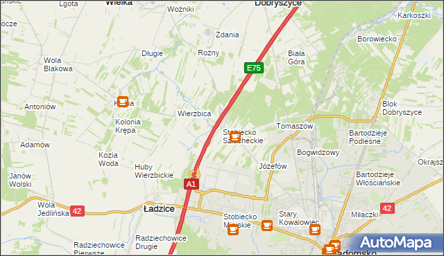 mapa Stobiecko Szlacheckie, Stobiecko Szlacheckie na mapie Targeo