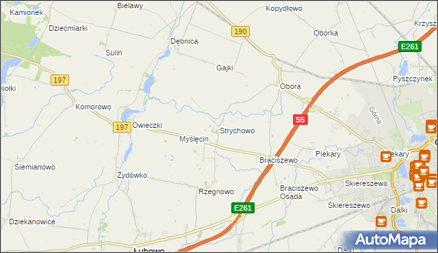 mapa Strychowo, Strychowo na mapie Targeo