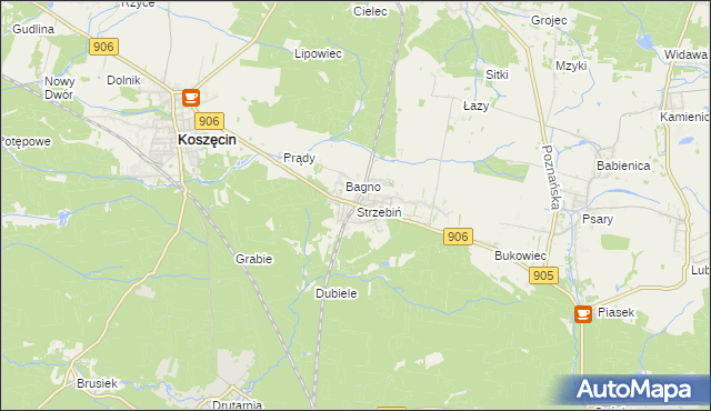 mapa Strzebiń, Strzebiń na mapie Targeo