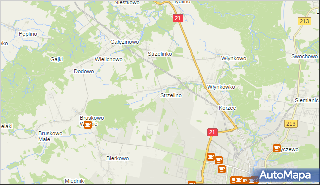 mapa Strzelino, Strzelino na mapie Targeo