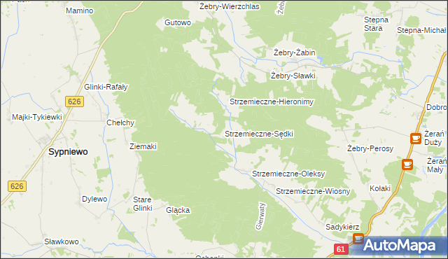 mapa Strzemieczne-Sędki, Strzemieczne-Sędki na mapie Targeo