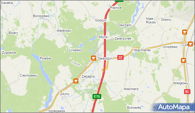mapa Swarożyn, Swarożyn na mapie Targeo