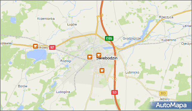 mapa Świebodzin, Świebodzin na mapie Targeo