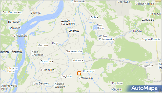 mapa Szczekarków-Kolonia, Szczekarków-Kolonia na mapie Targeo