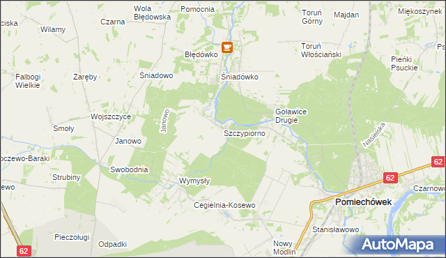 mapa Szczypiorno, Szczypiorno na mapie Targeo