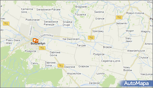 mapa Tarczek, Tarczek na mapie Targeo