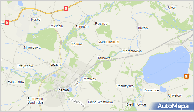 mapa Tarnawa gmina Żarów, Tarnawa gmina Żarów na mapie Targeo