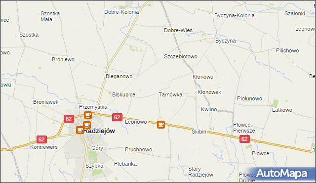 mapa Tarnówka gmina Radziejów, Tarnówka gmina Radziejów na mapie Targeo