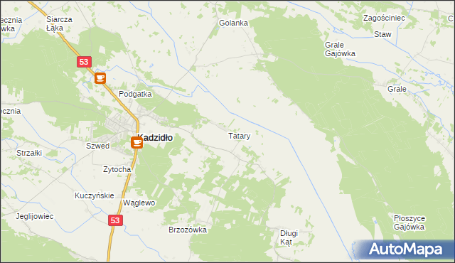 mapa Tatary gmina Kadzidło, Tatary gmina Kadzidło na mapie Targeo