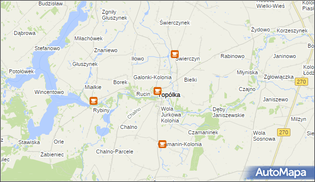 mapa Topólka powiat radziejowski, Topólka powiat radziejowski na mapie Targeo