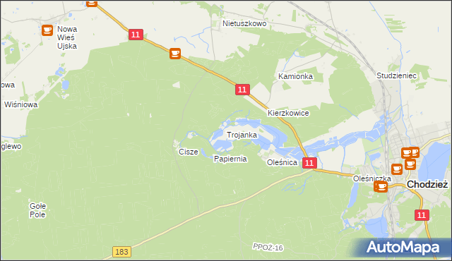 mapa Trojanka, Trojanka na mapie Targeo