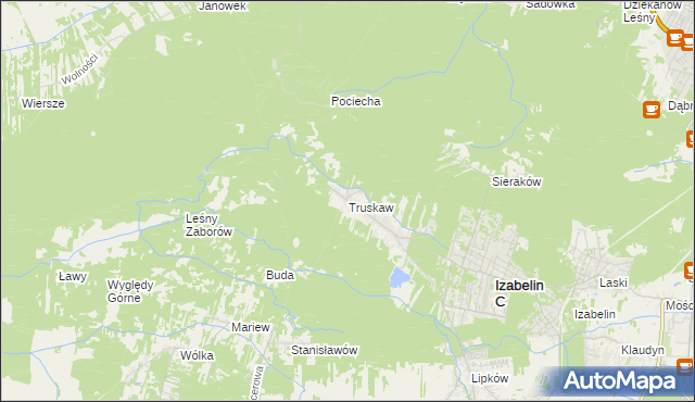 mapa Truskaw, Truskaw na mapie Targeo