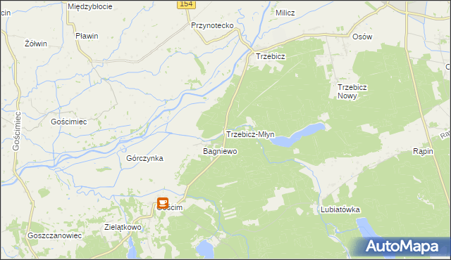 mapa Trzebicz-Młyn, Trzebicz-Młyn na mapie Targeo