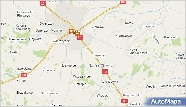 mapa Tupadły gmina Drobin, Tupadły gmina Drobin na mapie Targeo