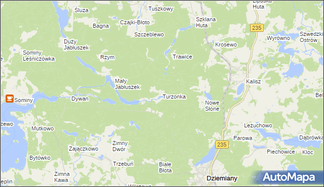 mapa Turzonka, Turzonka na mapie Targeo