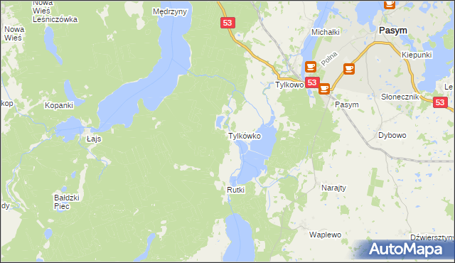 mapa Tylkówko, Tylkówko na mapie Targeo