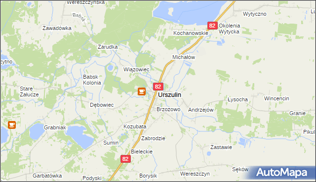 mapa Urszulin powiat włodawski, Urszulin powiat włodawski na mapie Targeo