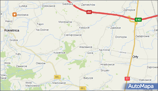 mapa Wacławice, Wacławice na mapie Targeo