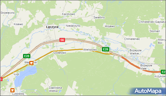 mapa Wielistowo, Wielistowo na mapie Targeo