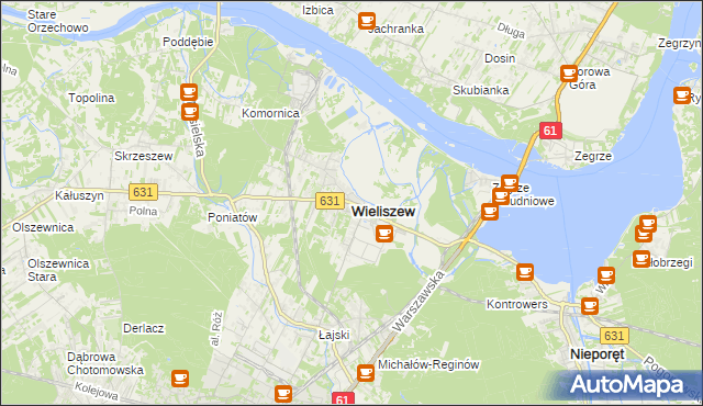 mapa Wieliszew, Wieliszew na mapie Targeo