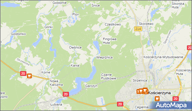 mapa Wieprznica, Wieprznica na mapie Targeo